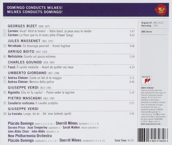 Placido Domingo - Domingo Conducts Milnes! (CD) - Image 2
