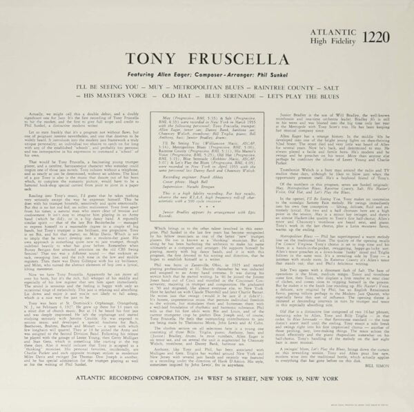 Tony Fruscella (LP, Japanese Edition, Jazz Analog Premium Collection) - Image 2