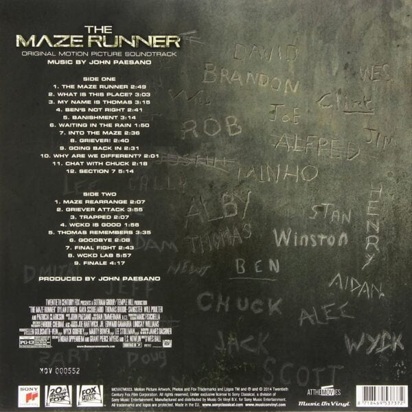 The Maze Runner - Music By John Paesano (LP, O.S.T., Music On Vinyl) - Image 2