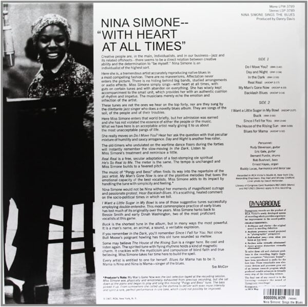Nina Simone - Sings the Blues (LP, Speakers Corner) - Image 2
