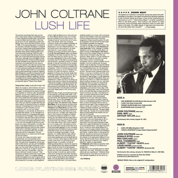 John Coltrane - Lush Life (LP, Purple Vinyl, Waxtime In Color) - Image 2
