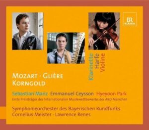 Mozart, Gliere, Korngold: Konzerte fur Klarinette, Harfe, Violine (CD, Br-Klassik)