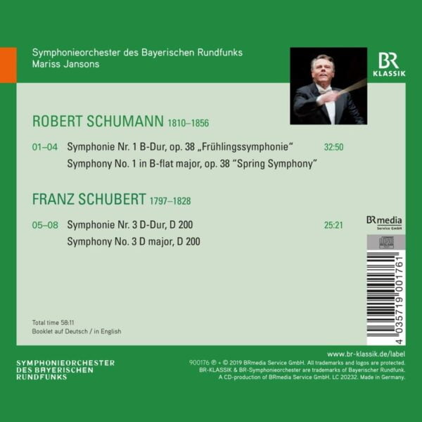 Robert Schumann: Sinfonie Nr. 1 / Schubert: Sinfonie Nr. 3 (Mariss Jansons) (CD, Br-Klassik) - Image 2