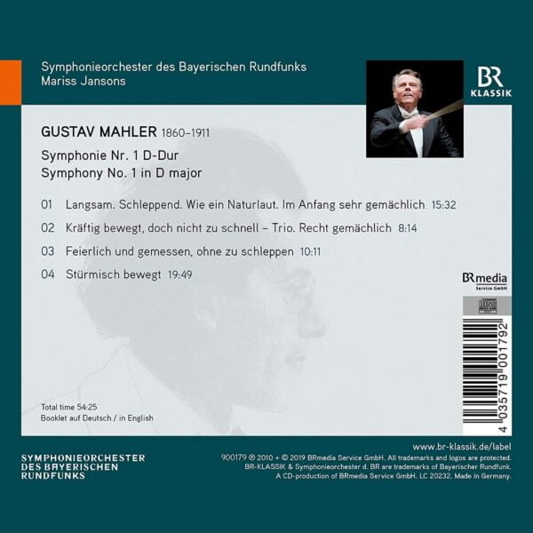 Gustav Mahler: Symphonie Nr. 1 (Mariss Jansons) (CD, Br-Klassik) - Image 2