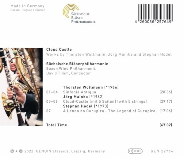 Sachsische Blaserphilharmonie, David Timm - Cloud Castle (CD, Genuin) - Image 2