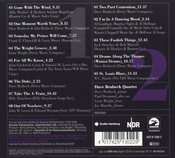 Dave Brubeck Quartet - Ndr 60 Years Jazz Edition (2CDs, Moosicus) - Image 2