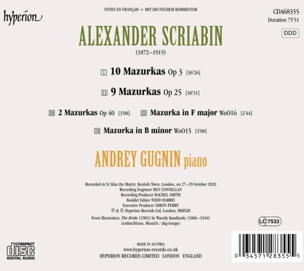 Scriabin: Mazurkas (CD, Hyperion) - Image 2
