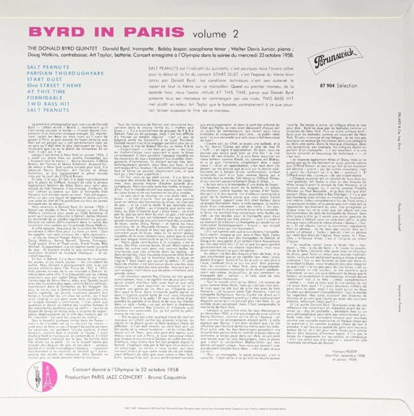 Donald Byrd Quintet: Parisian Thoroughfare (USED, LP, Sam Records) - Image 4