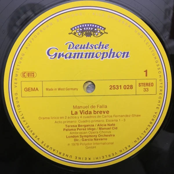 Manuel de Falla - La Vida Breve / El Amor Brujo (2LPs, DG) [SL/LP: VG+/NM] - Image 2