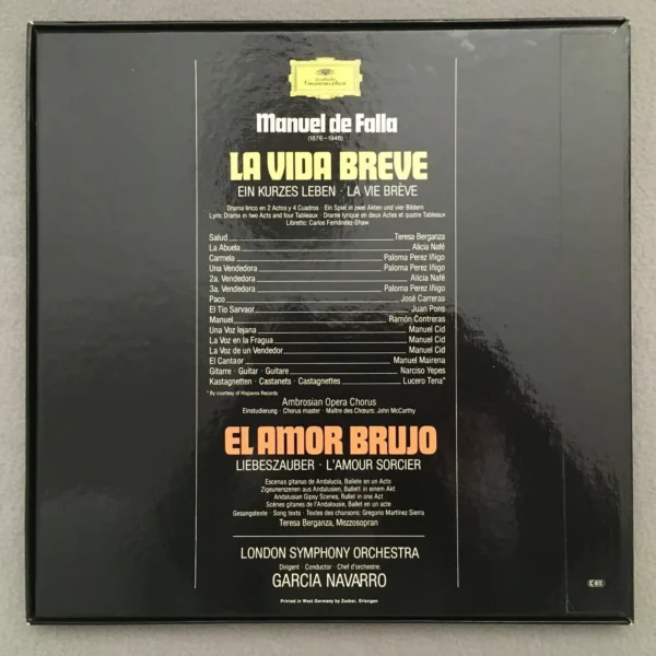 Manuel de Falla - La Vida Breve / El Amor Brujo (2LPs, DG) [SL/LP: VG+/NM] - Image 3
